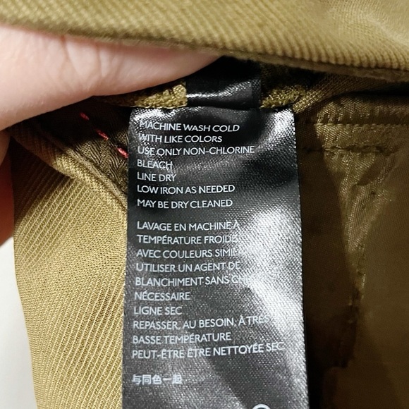 By Anthropologie The Essential Slim Knit Cargo Pants Olive Green Trousers Sz 4 - Picture 13 of 14
